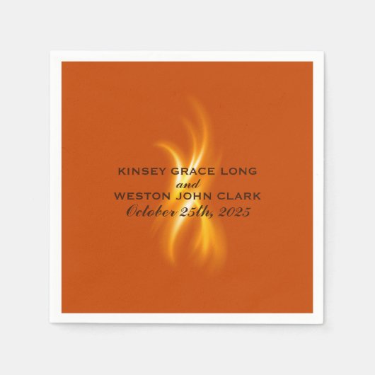 ロマンチックな燃え結婚る炎のカクテル スタンダードカクテルナプキン (正面)