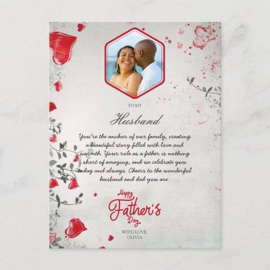 ロマンチックな父の日の夫婦撮影 シーズンポストカード (正面)