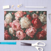 ロマンチックな牡丹のデコページ 薄葉紙 (クラフト)