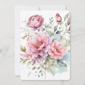 ロマンチックな牡丹の結婚式の日付を保存 セーブザデート (裏面)