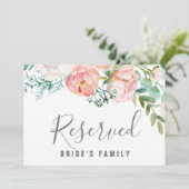 ロマンチックな牡丹の花の予約サイン 招待状 (スタンド正面)