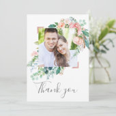 ロマンチックな牡丹の花の写真ありがとう サンキューカード (スタンド正面)