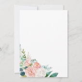 ロマンチックな牡丹の花結婚の香り 招待状 (裏面)