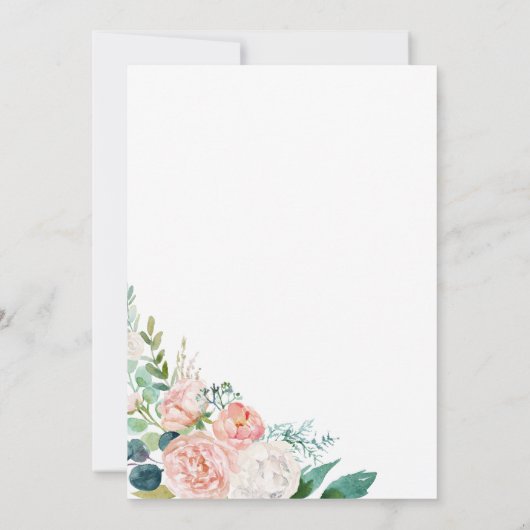ロマンチックな牡丹の花結婚の香り 招待状 (裏面)