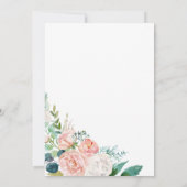 ロマンチックな牡丹の花誓の更新 招待状 (裏面)