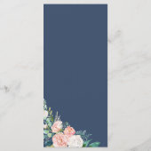 ロマンチックな牡丹の花 |ブルーディナーメニューカード メニュー (裏面)