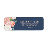 ロマンチックな牡丹の花 |ブルー結婚ズ ラベル (正面)