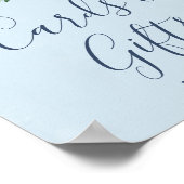 ロマンチックな牡丹の花 |ライトブルーのカードとギフト ポスター (角)