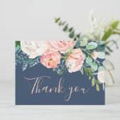 ロマンチックな牡丹の花 |青いサンキューカード サンキューカード (スタンド正面)