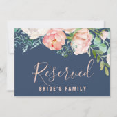 ロマンチックな牡丹の花 |青い予約済み記号 (裏面)