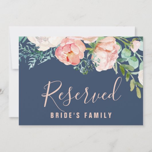 ロマンチックな牡丹の花 |青い予約済み記号 (裏面)