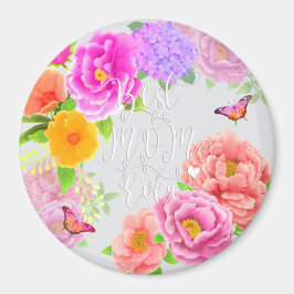 ロマンチックな牡丹ガーデンブルー最高のマム マグネット