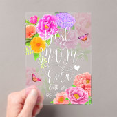 ロマンチックな牡丹ガーデンマザーズデイ アクリル招待状 (インサイチュ (ポータブル))