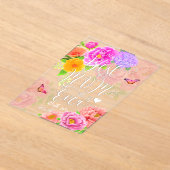 ロマンチックな牡丹ガーデンマザーズデイ アクリル招待状 (レイダウン)