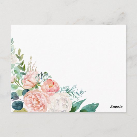 ロマンチックな牡丹デイトナイトアイディアカード ポストカード (裏面)