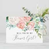 ロマンチックな牡丹フラワーガール提案 招待状 (スタンド正面)