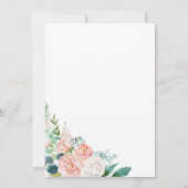 ロマンチックな牡丹結婚の花のブランチ 招待状 (裏面)