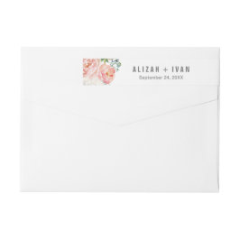 ロマンチックな牡丹結婚の花のラップのまわりにラベル ラップアラウンドラベル