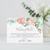 ロマンチックな牡丹結婚の花の願い井戸 エンクロージャーカード (スタンド正面)