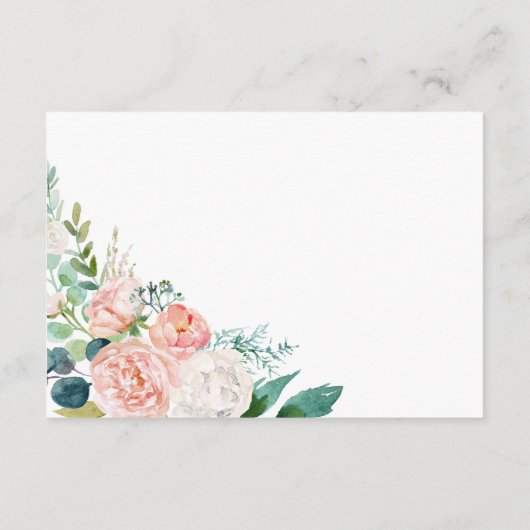 ロマンチックな牡丹結婚の花の願い井戸 エンクロージャーカード (裏面)