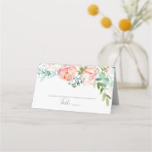 ロマンチックな牡丹結婚の花 プレイスカード (正面)
