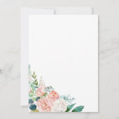 ロマンチックな牡丹結婚の花 招待状 (裏面)