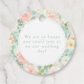 ロマンチックな牡丹結婚フローラの感謝メッセージカード フェイバータグ (裏面)