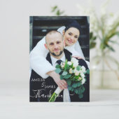 ロマンチックな牡丹結婚フローラ サンキューカード (スタンド正面)