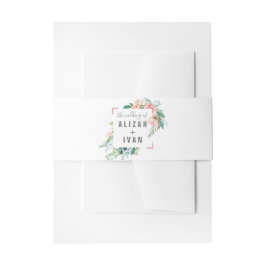 ロマンチックな牡丹結婚式招待状ベリーバンド 招待状ベリーバンド