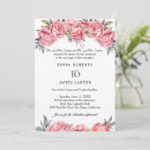 ロマンチックな牡丹結婚式招待状 招待状 (スタンド正面)