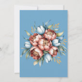 ロマンチックな牡丹&チューリップ日付カードを保存 招待状 (裏面)