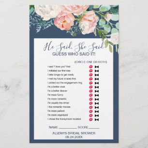 ロマンチックな牡丹 Blue He彼女がゲームを言った チラシ