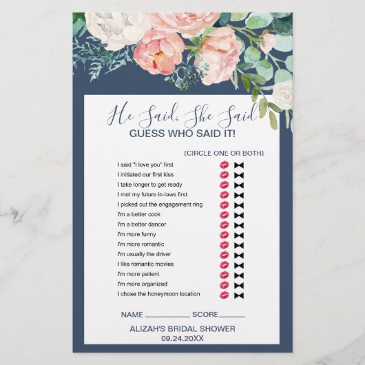 ロマンチックな牡丹 | Blue He彼女がゲームを言った チラシ (正面)