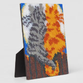 ロマンチックな猫のラッチフック フォトプラーク (側面)