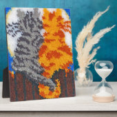 ロマンチックな猫のラッチフック フォトプラーク (側面)