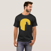 ロマンチックな猫の満月 1 Tシャツ (正面フル)
