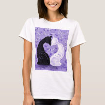 ロマンチックな猫のTシャツ