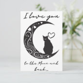 ロマンチックな猫シンプルの折り畳みホイル挨拶カード サンキューカード (スタンド正面)