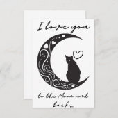 ロマンチックな猫シンプルの折り畳みホイル挨拶カード サンキューカード (正面/裏面)