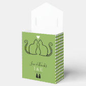 ロマンチックな猫好きカップル緑のギンガ結婚ム フェイバーボックス (オープン)