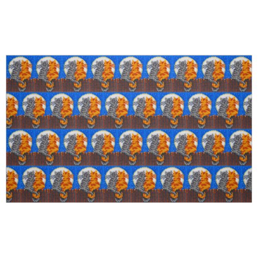 ロマンチックな猫掛けフック ファブリック (ファットクウォーター)