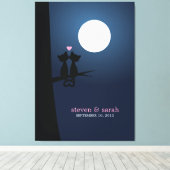 ロマンチックな猫 キャンバスプリント (インサイチュ (ウッドフロア))