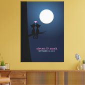 ロマンチックな猫 キャンバスプリント (インサイチュ (リビング))