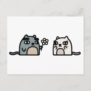 ロマンチックな猫 ポストカード