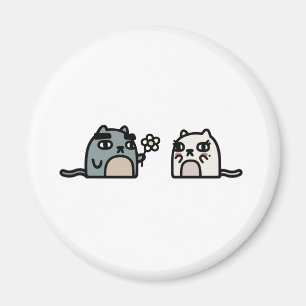 ロマンチックな猫 マグネット