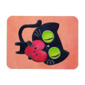 ロマンチックな猫 マグネット (横)