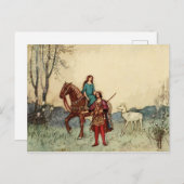 ロマンチックな王子とプリンセスヴィンテージ童話 ポストカード (正面/裏面)