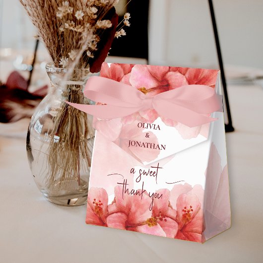 ロマンチックな甘いサンキューウォーターカラーフラワー結婚ズ フェイバーボックス