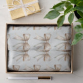 ロマンチックな田園風グリーン・ホワイト・ゴールド・リボンウェディング 薄葉紙 (ギフト)