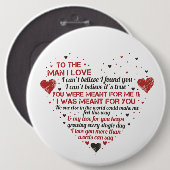 ロマンチックな男の愛の単語アートバレンタインホリデー 缶バッジ (正面&裏面)